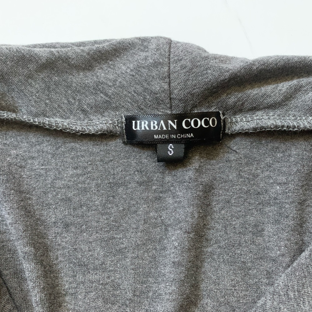 Urban CoCo Women's Drape Front Open Cardigan Long Sleeve - Picture 4 of 7